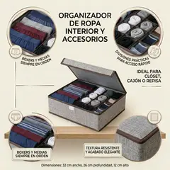 ARMONIA - Organizador Ropa hombe, Calcetines Y Accesorios Gris 7EF