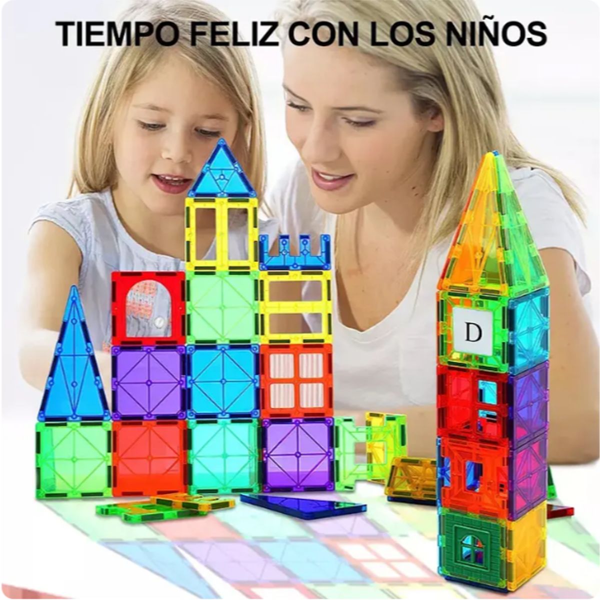 GENERICO - Bloques Magneticos 3D Niños Construccion Educativa 100 Pzs