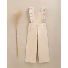DADATI - Jardinera de niña largo en beige con volantes