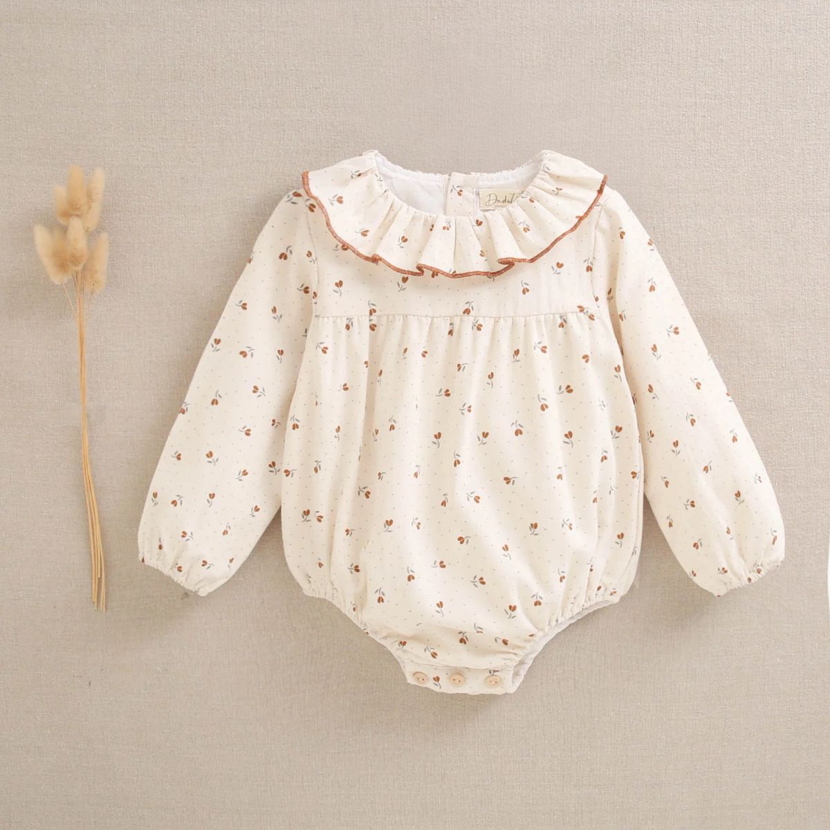 DADATI - Ranita de bebé niña beige con estampado de flores