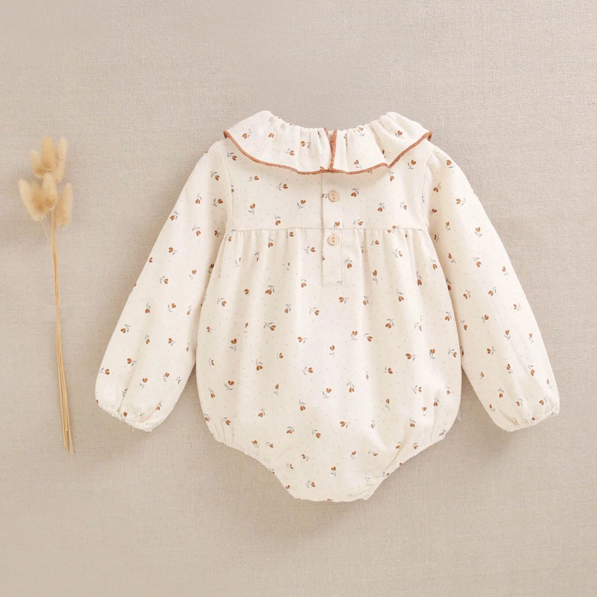 DADATI - Ranita de bebé niña beige con estampado de flores
