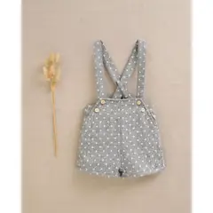 DADATI - Ranita de bebé niño con tirantes en gris jaspeado con topos