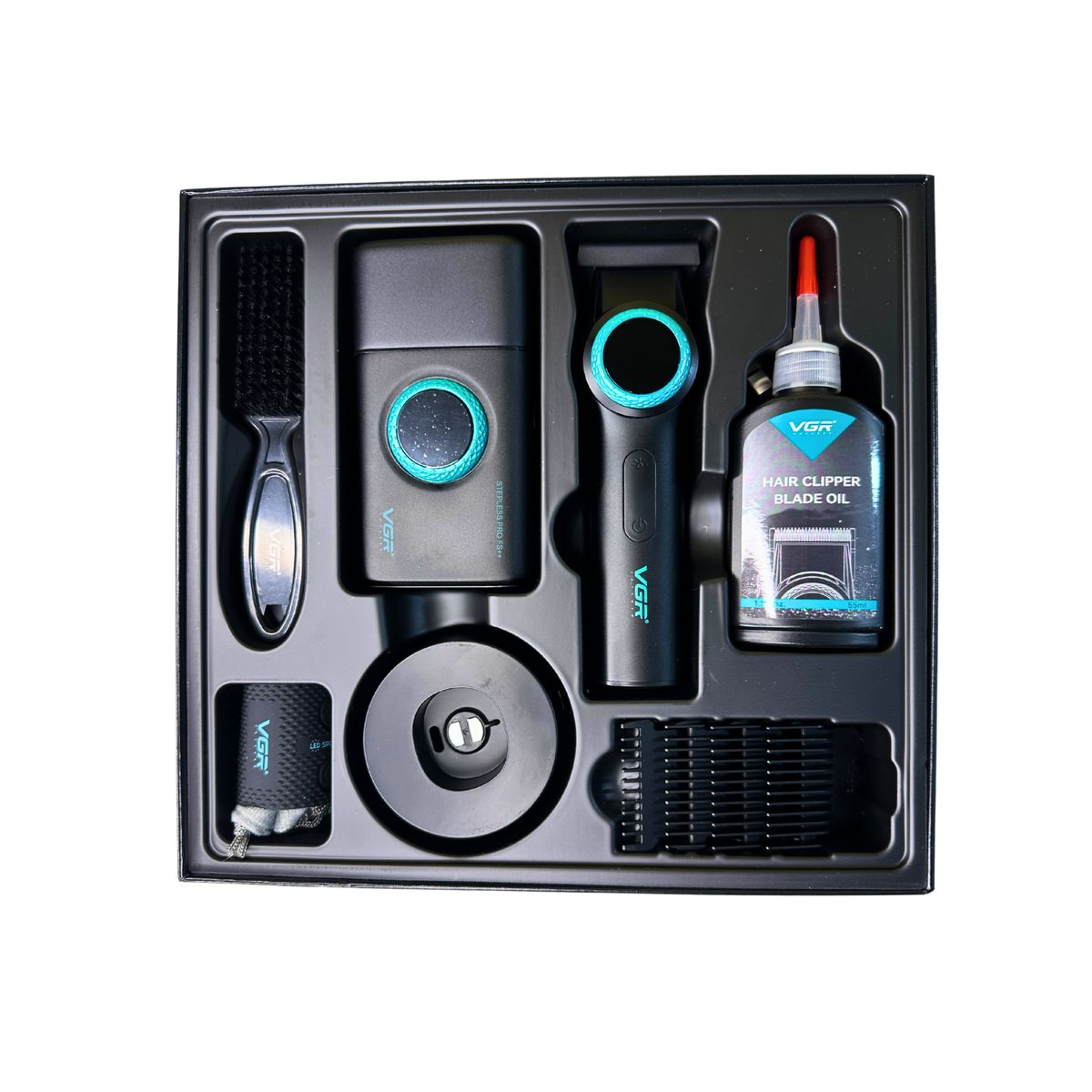 VGR - Combo Vgr Barbería Profesional Trimmer V-977 + Shaver V-377 Color Negro