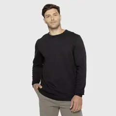 BLACK - Polera Manga Larga Garment Dye Gris Marengo Bubba