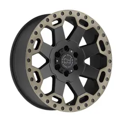 GENERAC - Juego 4 Llantas Black Rhino Warlord 17x9.0 - 6x139.7 - ET -12 - Matte Black w Machined Face