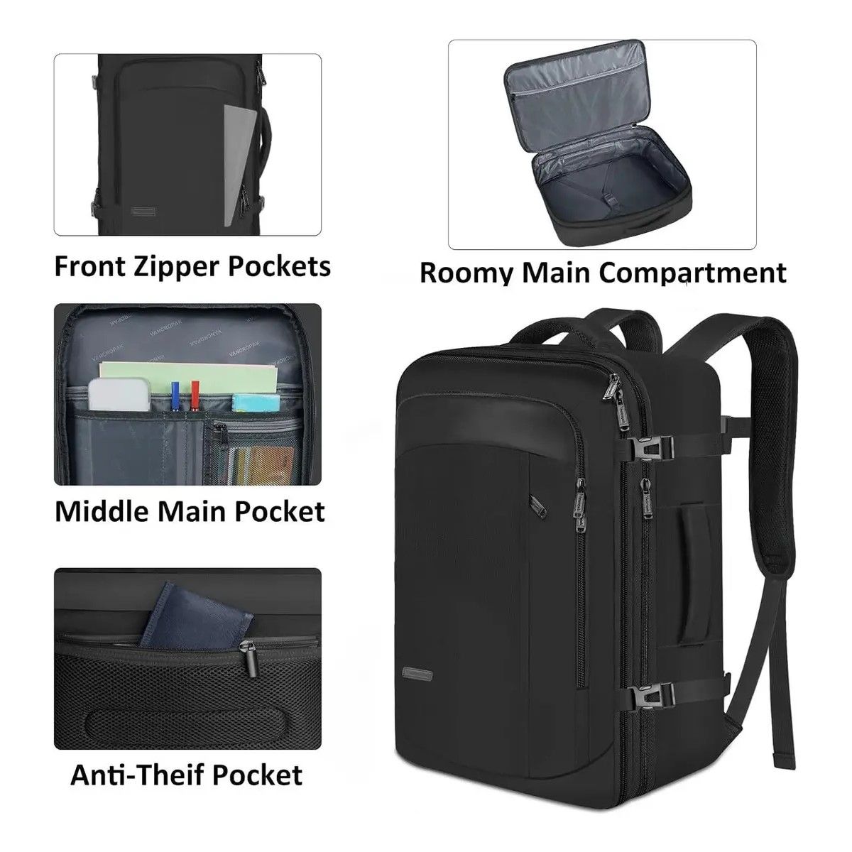 GENERICO - Mochila De Viaje Impermeable Para Hombre Y Mujer Maleta Expandible Antirrobo De 40 L BELUG