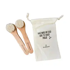 KARMAS - Cepillos Faciales Dry Brushing (cepillado en seco) cerdas 100% naturales de pelo de cabra