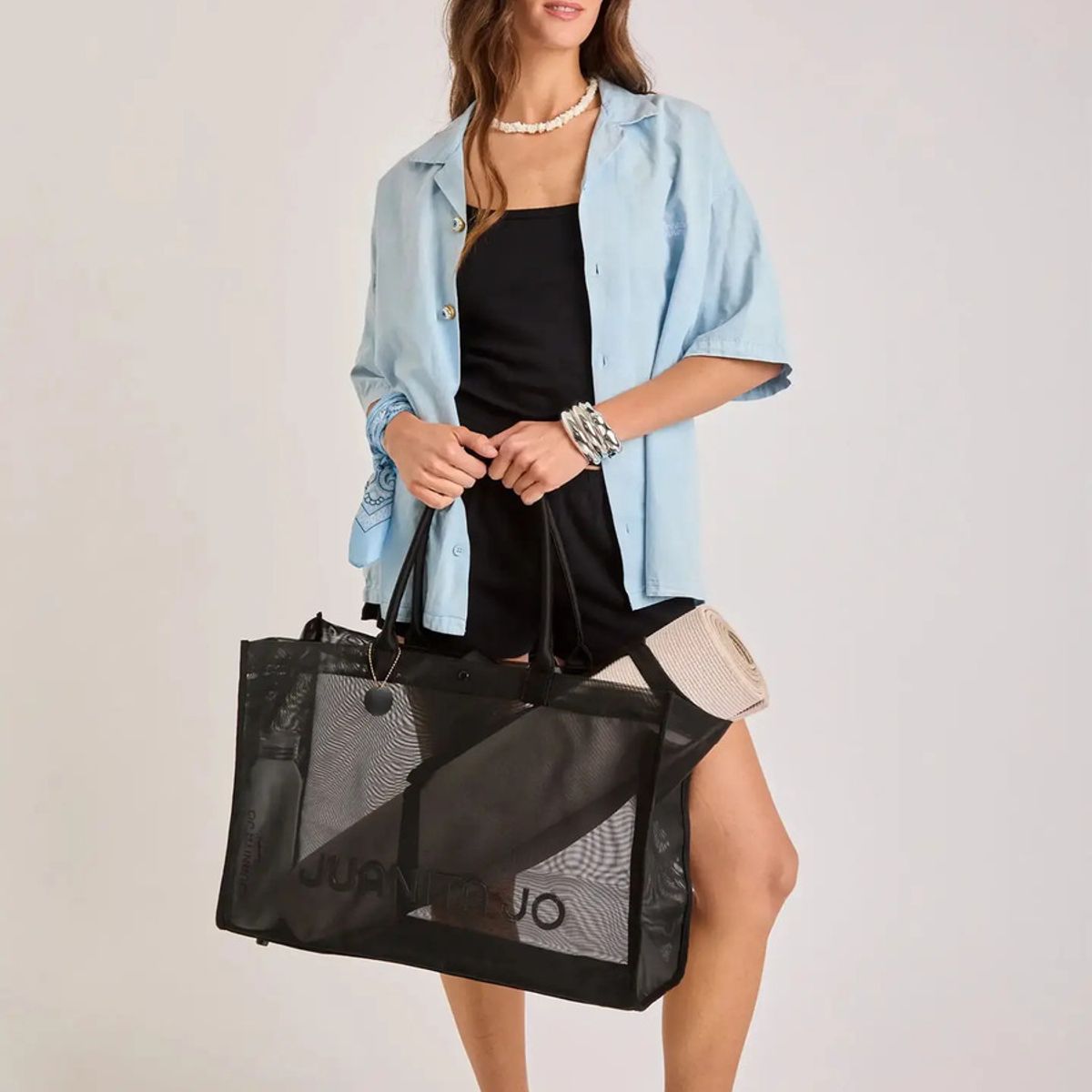 JUANITA JO - Cartera Bolso De Playa Nissi Negra