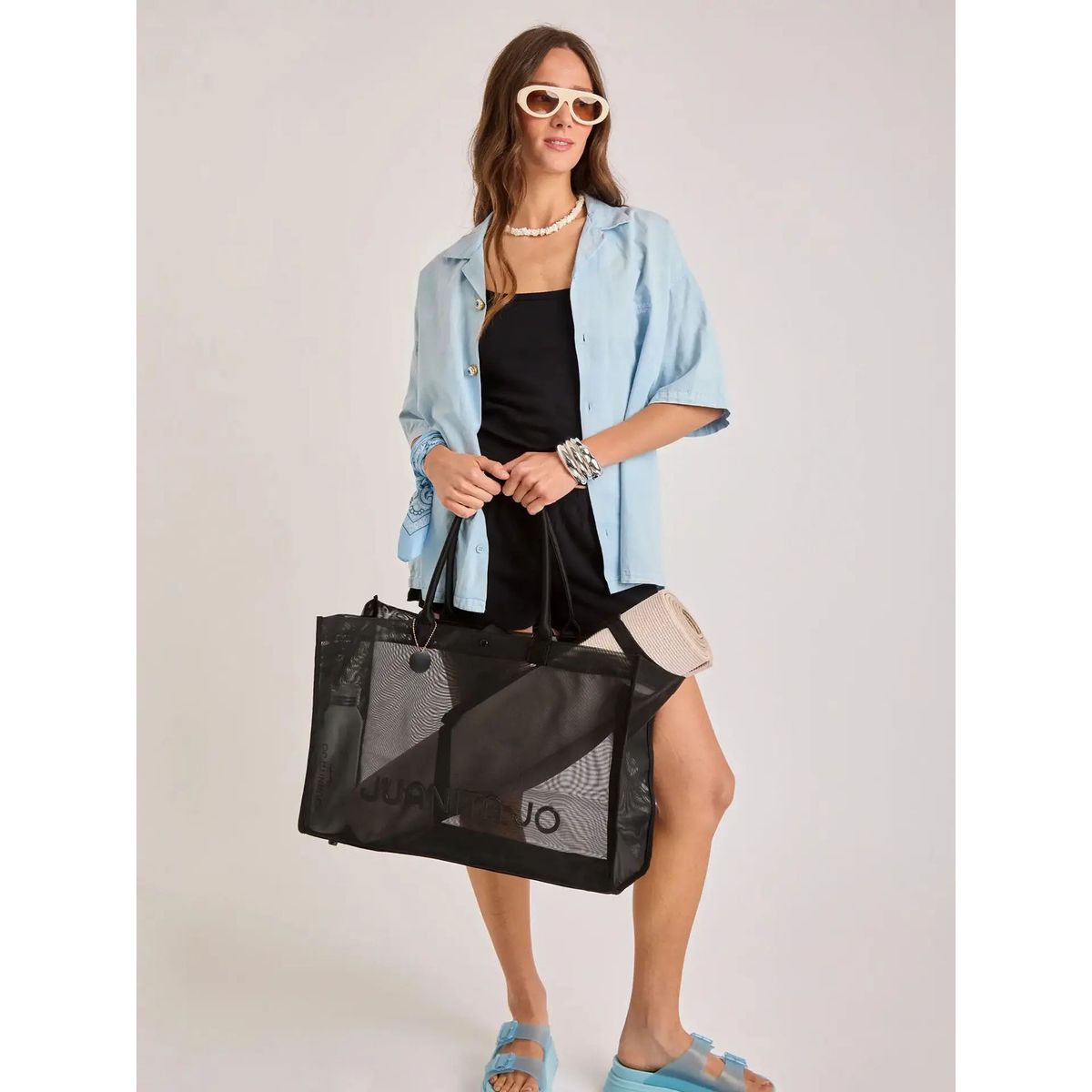 JUANITA JO - Cartera Bolso De Playa Nissi Negra