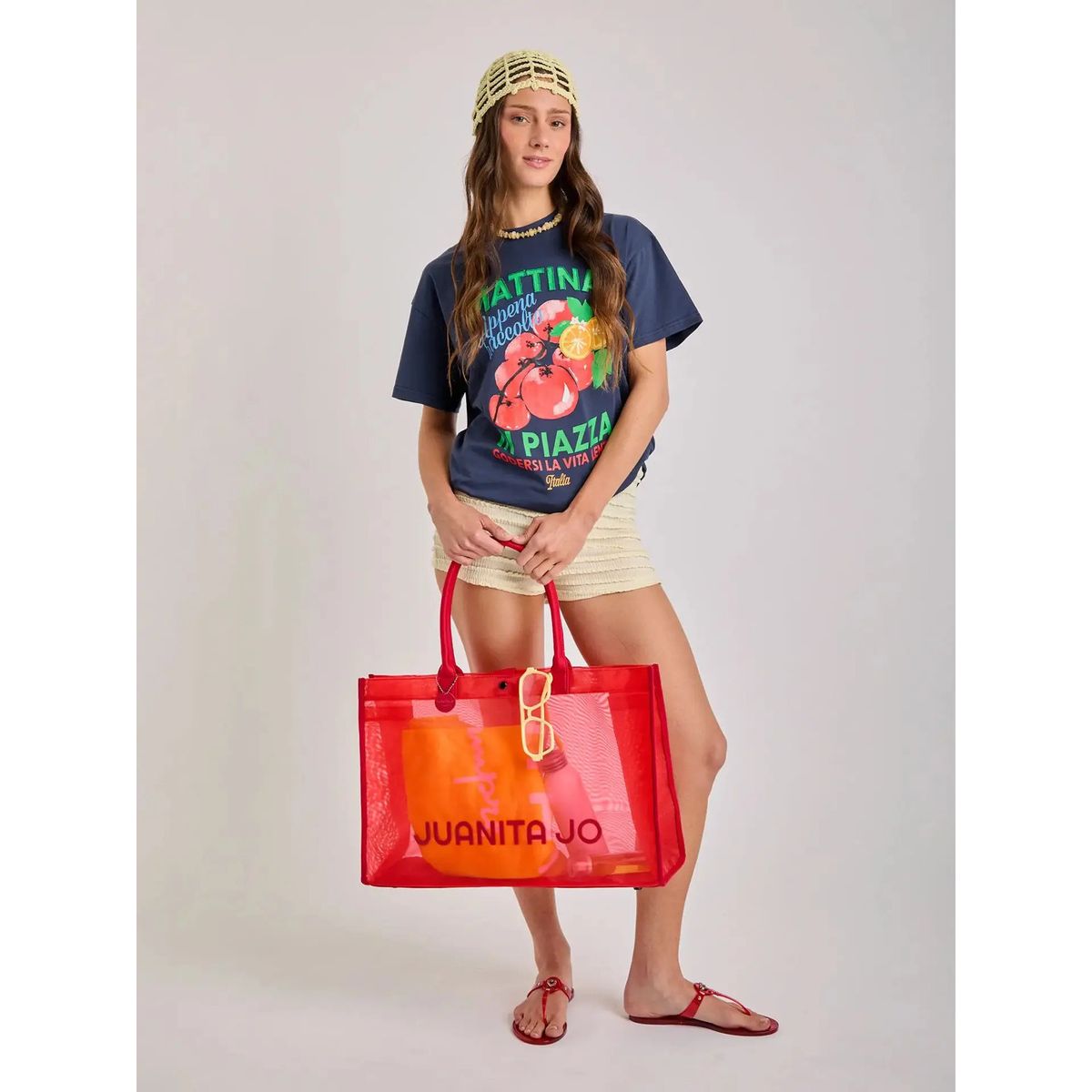 JUANITA JO - Cartera Bolso De Playa Nissi Rojo