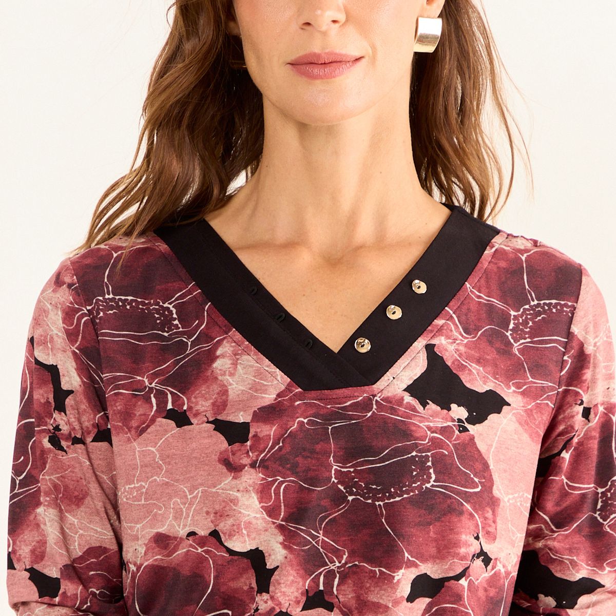 MA GRIFFE - Polera Estampada Mujer Rojo Ma Griffe