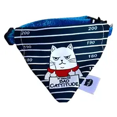 GENERICO - Bandana para Gato con collar diseño Rebelde