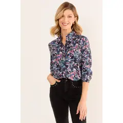 MA GRIFFE - Blusa Camisera Estampada Mujer Crudo Magriffe