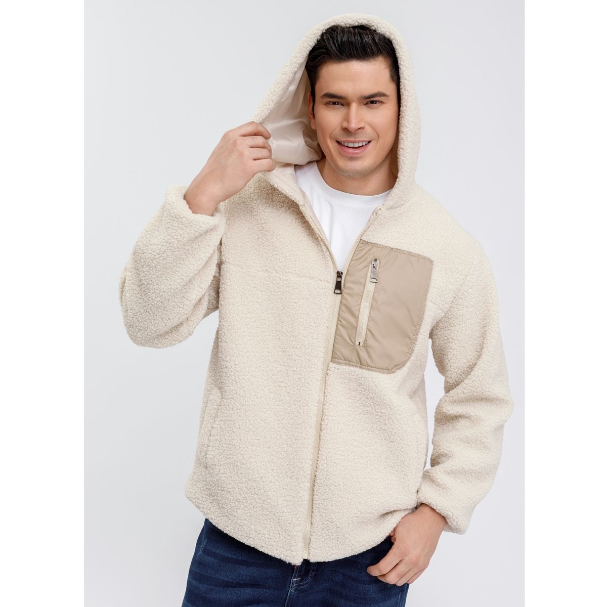 LIKE SHOP - Chaqueta Corderito Hombre Premium Calidad Premium Gorro Cierre 6092