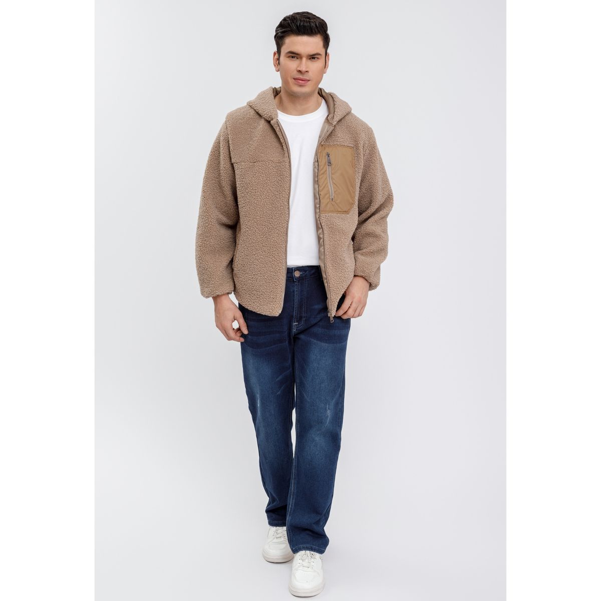 LIKE SHOP - Chaqueta Corderito Hombre Premium Calidad Premium Gorro Cierre 6092