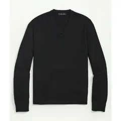 BROOKS BROTHERS - Sweater Hombre Ultimate Merino Wool V-Neck Negro