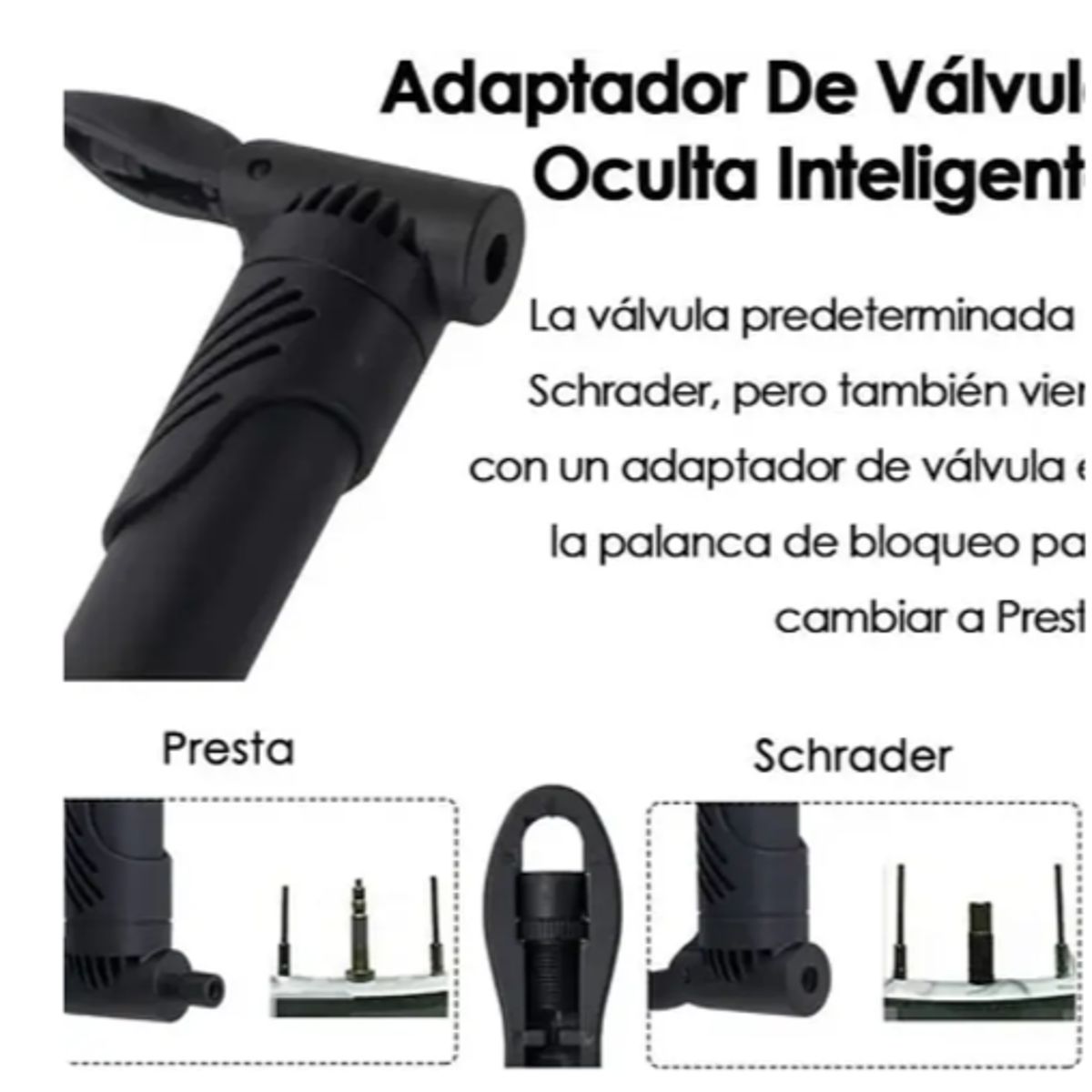 GENERICO - Set Bombín Inflador Manual Para Bicicleta 120 Psi