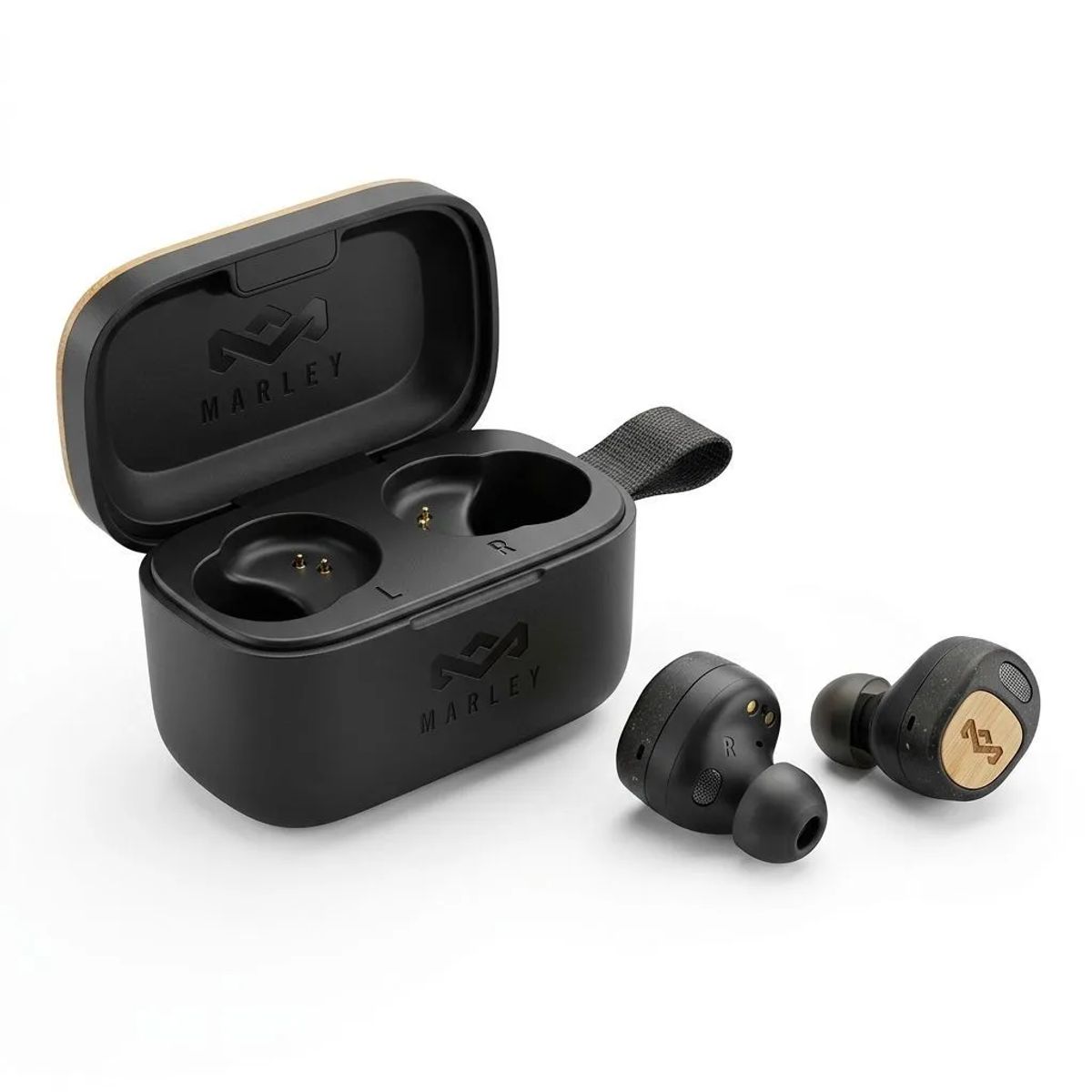 GENERICO - Audífonos Bluetooth TWS Little Bird House of Marley Color Negro EM-JE123-SB