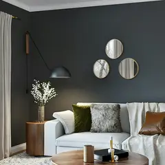 GENERICO - Set de 3 Espejos Decorativos de Pared Dorados Diseño redondo