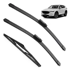 GENERICO - Plumillas Limpiaparabrisas Para Mazda Cx5 Cx9 2017-2023 Negro