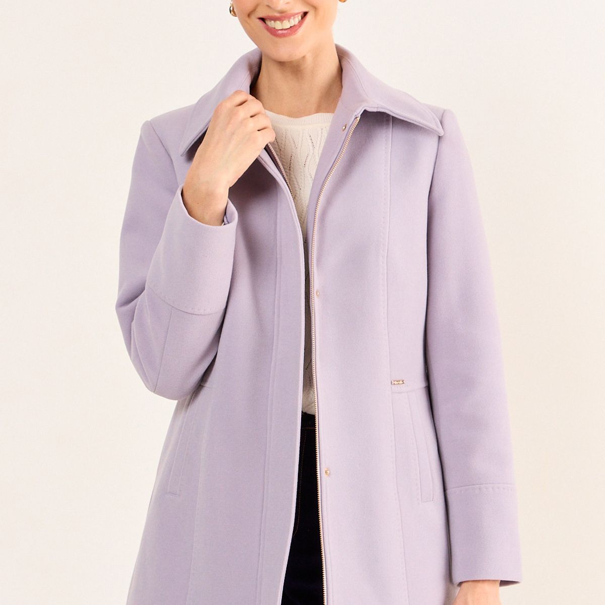 MA GRIFFE - Chaqueton Cuello Camisero Mujer Lila Ma Griffe