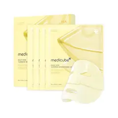 MEDICUBE - Pack Mascarilla Gel Iluminadora de Ácido Kójico y Cúrcuma - 4x28g
