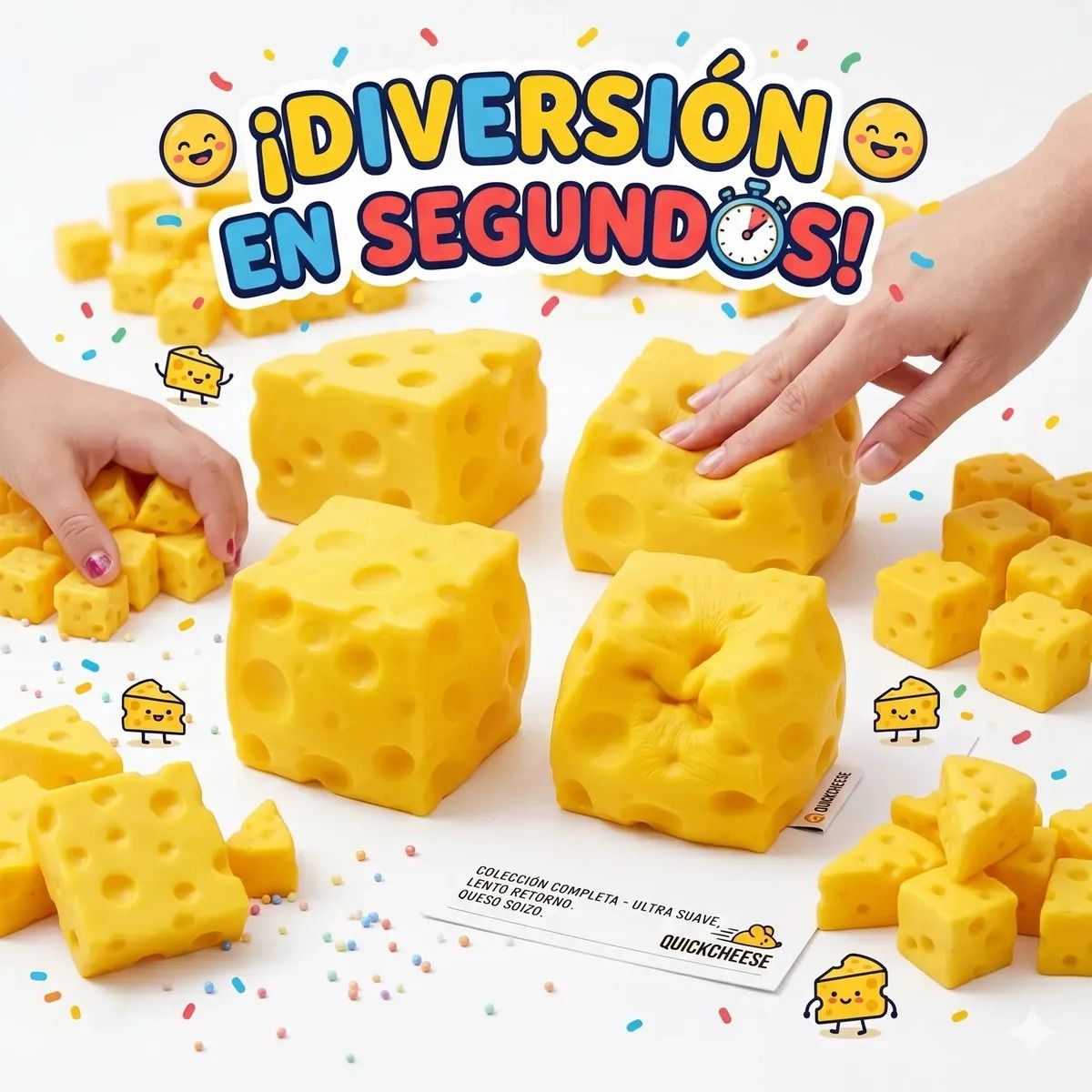 GENERICO - Squishy De Queso Cheese Antiestrés Amarillo Diversion Niños