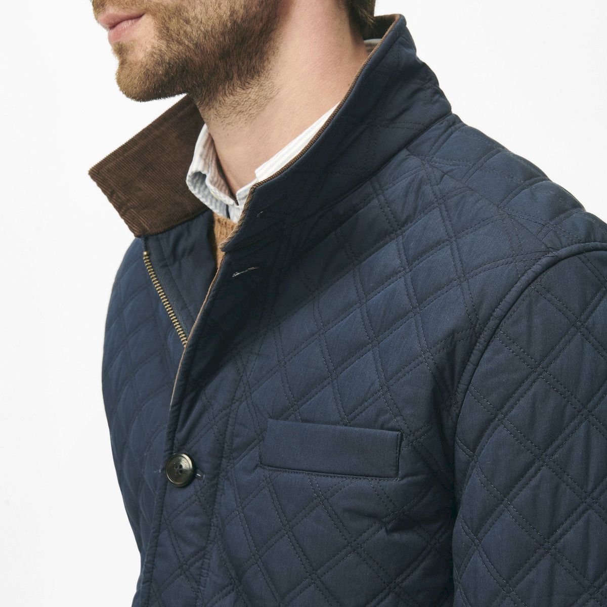 BROOKS BROTHERS - Chaqueta Hombre Cotton Blend Diamond-Quilted Azul Brooks Brothers