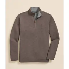 BROOKS BROTHERS - Poleron Hombre Oxf Face Pique Half Zip Café