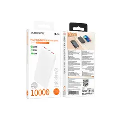 BOROFONE - PowerBank BJ56 10.000 mAh, Color Blanco, 22.5W, PD20W