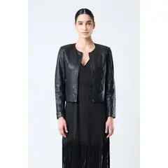 VELEZ - Vélez Chaqueta De Cuero Para Mujer Denver Negro