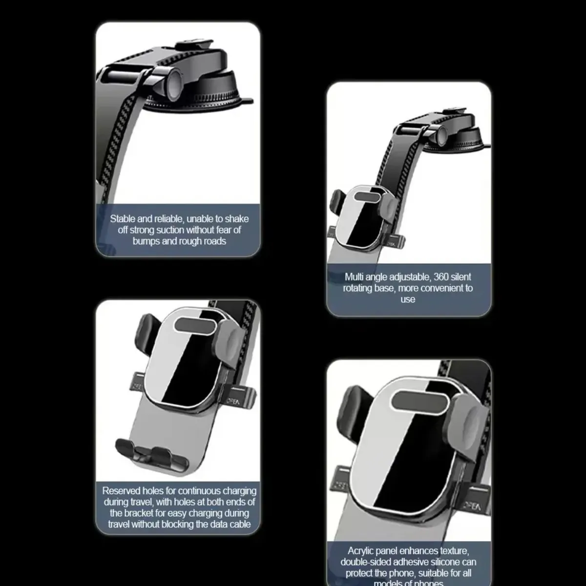 GENERICO - Soporte Celular Para Auto 360° Con Ventosa Firme Tablero Labg