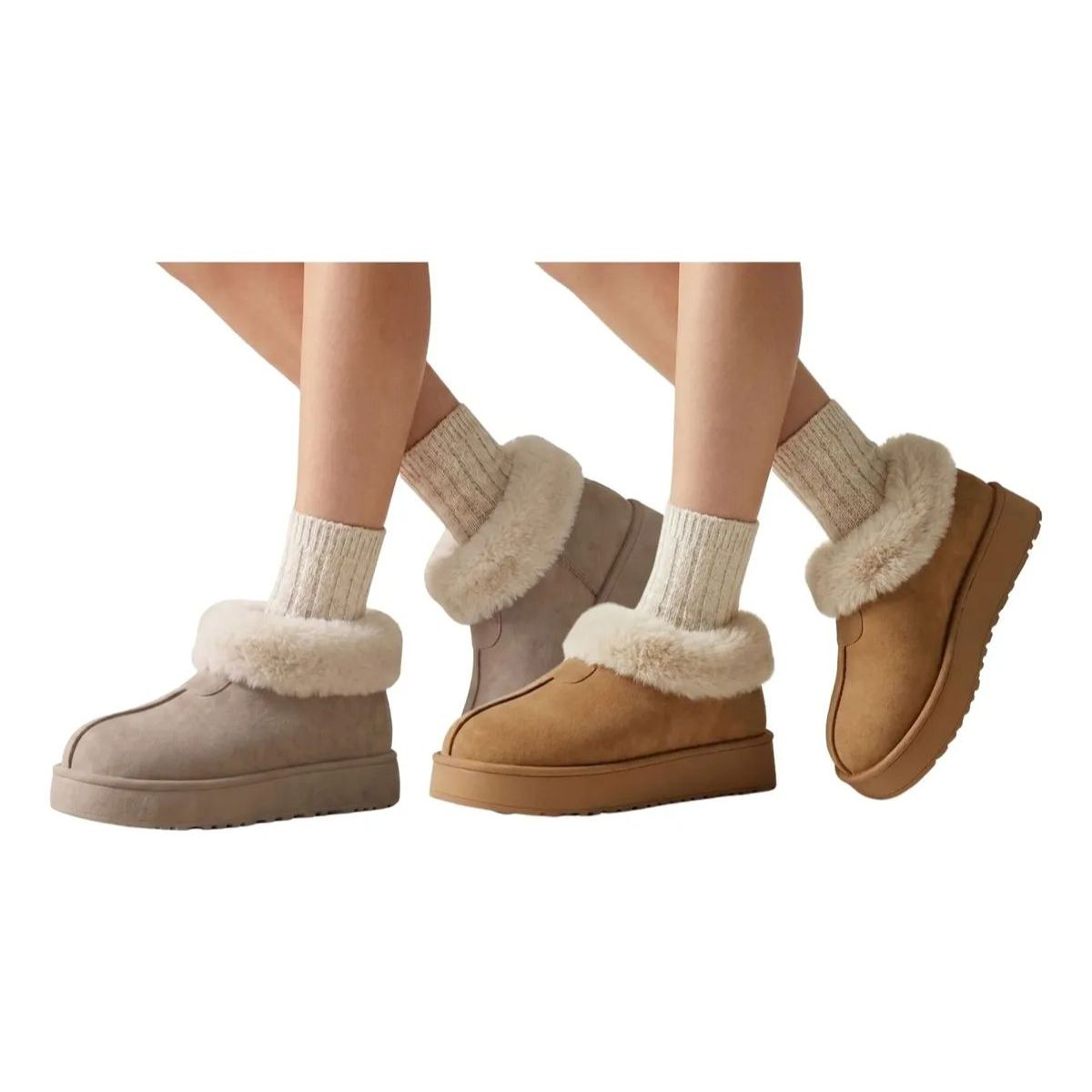 LIKE SHOP - Pack 2 Botín Mujer Pantubota Chiporro Forrado, Térmicas 536