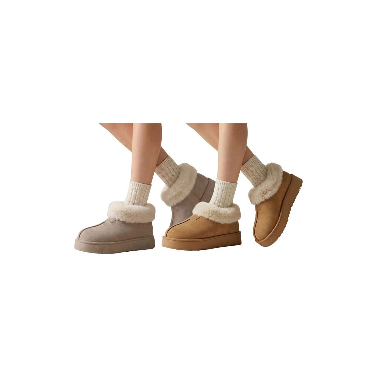 LIKE SHOP - Pack 2 Botín Mujer Pantubota Chiporro Forrado, Térmicas 536