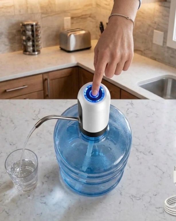 GENERICO Dispensador de Agua Eléctrico Recargable USB Universal y Portátil1