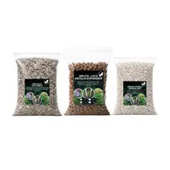 GENERICO - Pack Sustrato Leca 3 Litros / Gravilla volcánica 3 Litros / Piedra Pomez 3 Litros