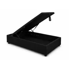 GENERICO - Base Baúl 1.5 Plazas Onyx Negro + Colchón Mery Desing – Sistema Hidráulico Premium