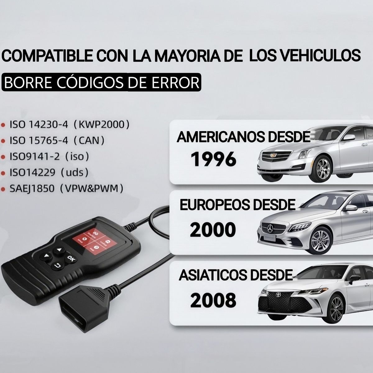 GENERICO - Escaner Automotriz Multimarca Thinkcar CR17. Thinkscan. Borra códigos de error. Scanner. Luz MIL
