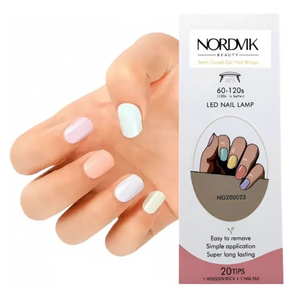 GENERICO - Uñas Gel Sticker Semicurado, Nordvik Para Lampara Uv Modelos