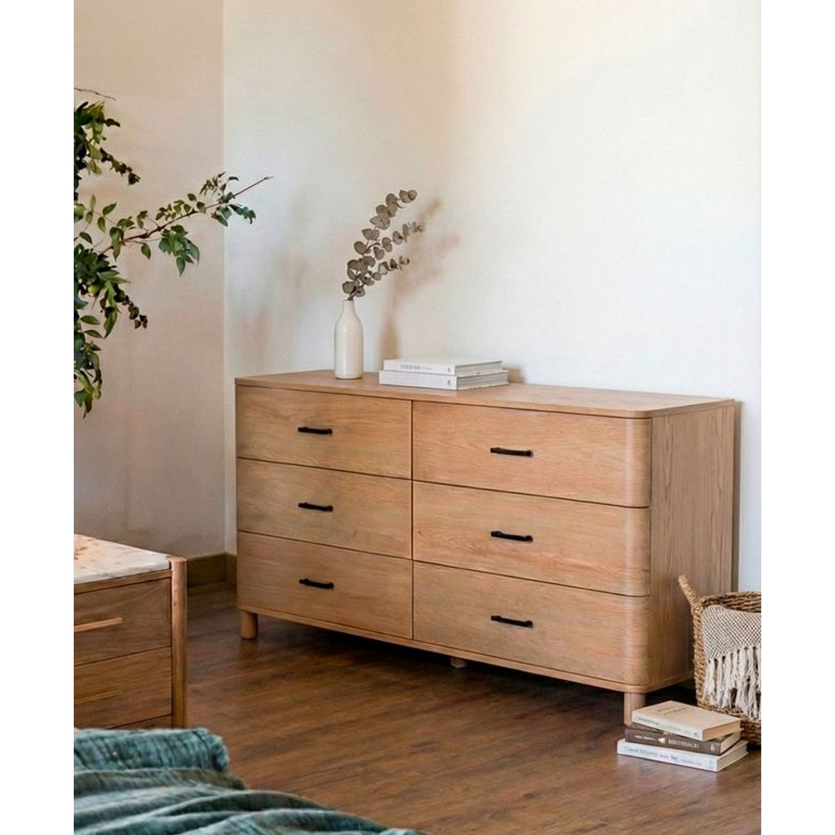AMOBLE - Comoda Amoble Simon 2 Natural Madera Roble