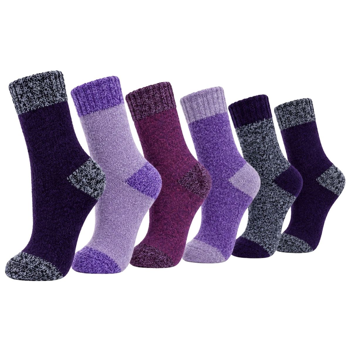 LOOK SHOP - Pack 6 Pares Calcetas De Lana Termicos Gruesos Invierno Mujer 2098