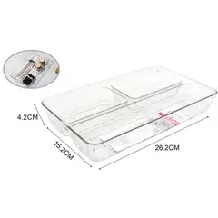 GENERICO - ORGANIZADOR CAJA ACRILICO CON DIVISION MULTIUSOS 26.2 x 15.2CM