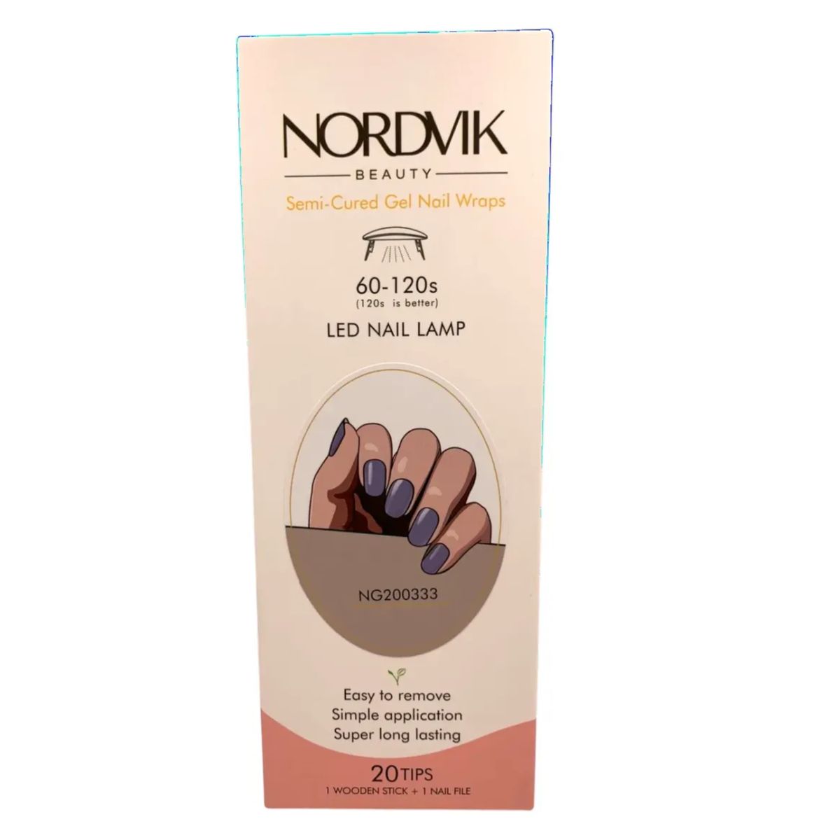 GENERICO - Uñas Gel Semi Curado Sticker Lampara Uv Gris Violeta Nordvik
