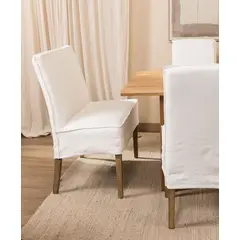 AMOBLE - Banqueta Ginebra Flow Lino Blanco