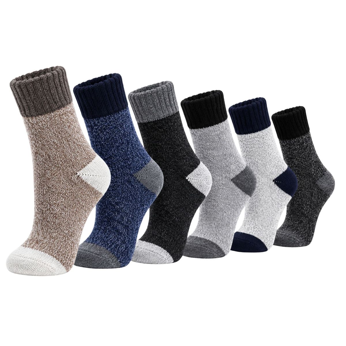 LOOK SHOP - Pack 6 Pares Calcetas De Lana Termicos Gruesos Invierno Hombre 2142
