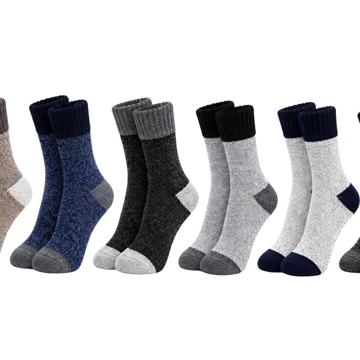 LOOK SHOP - Pack 6 Pares Calcetas De Lana Termicos Gruesos Invierno Hombre 2142