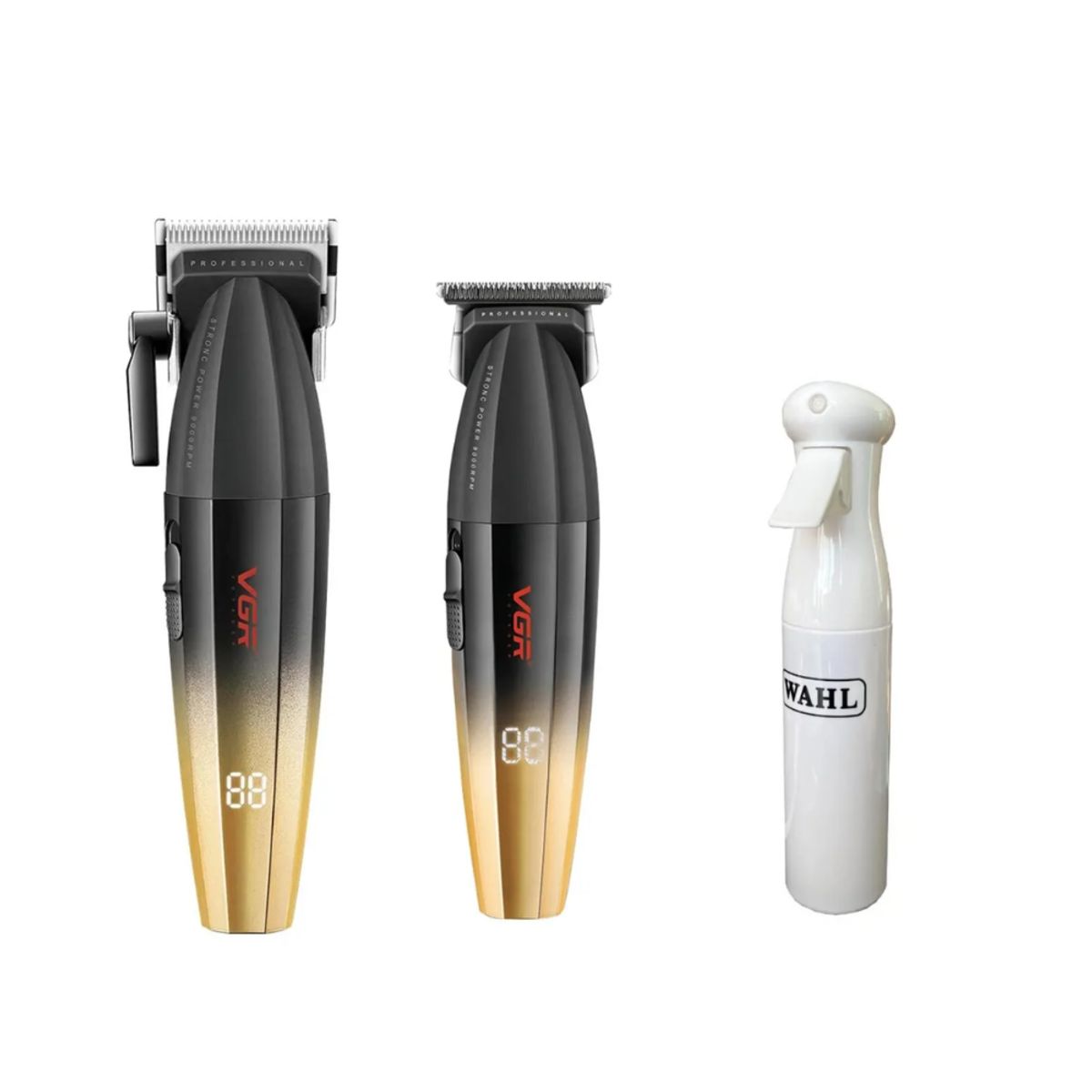 VGR VOYAGER - Barber Combo VGR Profesional Gold Clipper y Trimmer 9000RPM