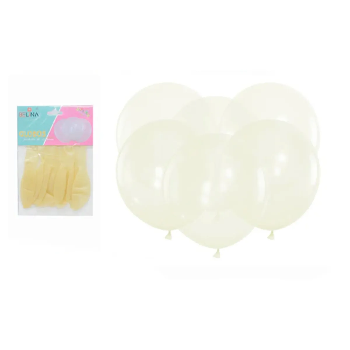 GENERICO - Globos De Látex Lisos Para Decoración - 6 Pcs transparentes