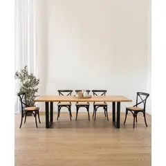 AMOBLE - Mesa de Comedor Montblanc Negra Roble