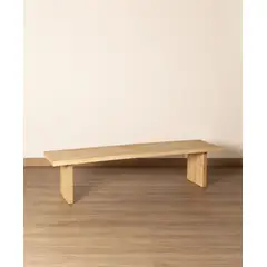 AMOBLE - Mesa de Centro Brisa Rectangular Natural Madera de Roble, Plywood